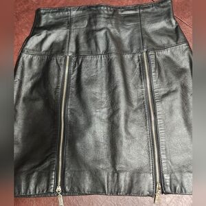 Black Leather Skirt Socie..society-a. Size 2
